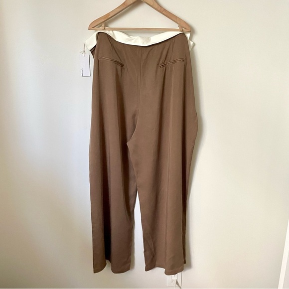 NEW Reformation Stevie Wide Leg Trouser Pant Mushroom Brown Size 22 NWT - Picture 12 of 15